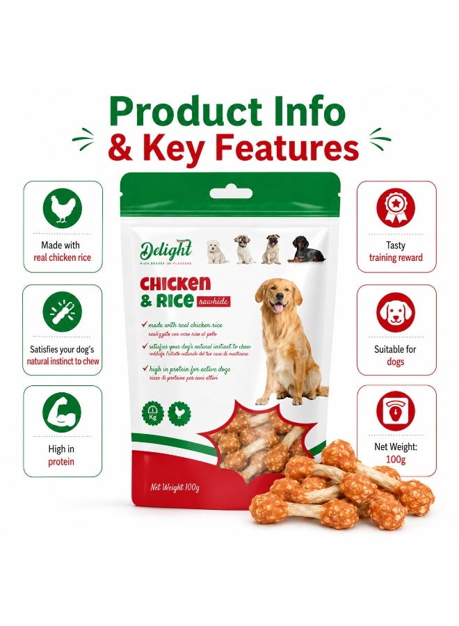 Delight Chicken N Rice Rawhide Stick - Image 2