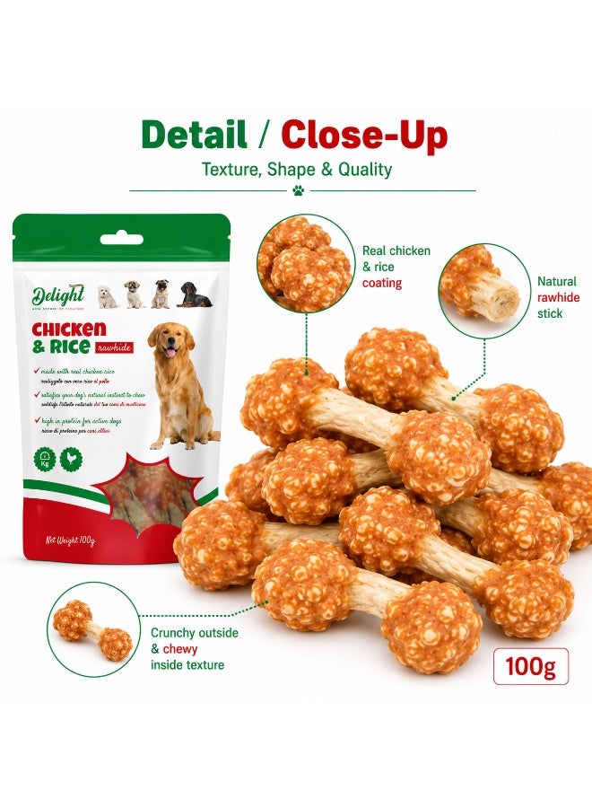 Delight Chicken N Rice Rawhide Stick - Image 4