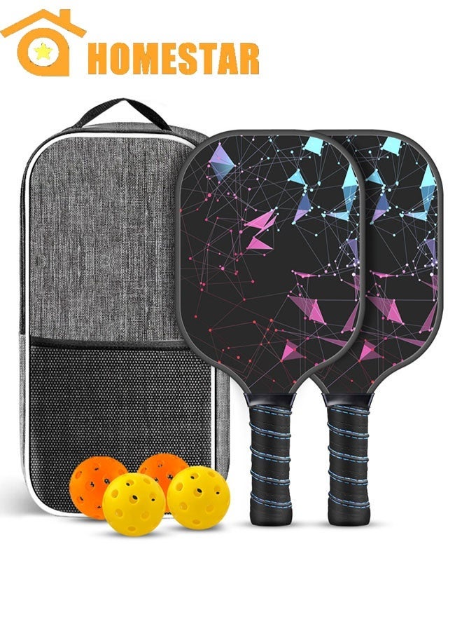 HOMESTAR Pickleball Paddles, Fiberglass Surface Pickleball Set with Pickleball Rackets, ​for Men, Women - Image 1