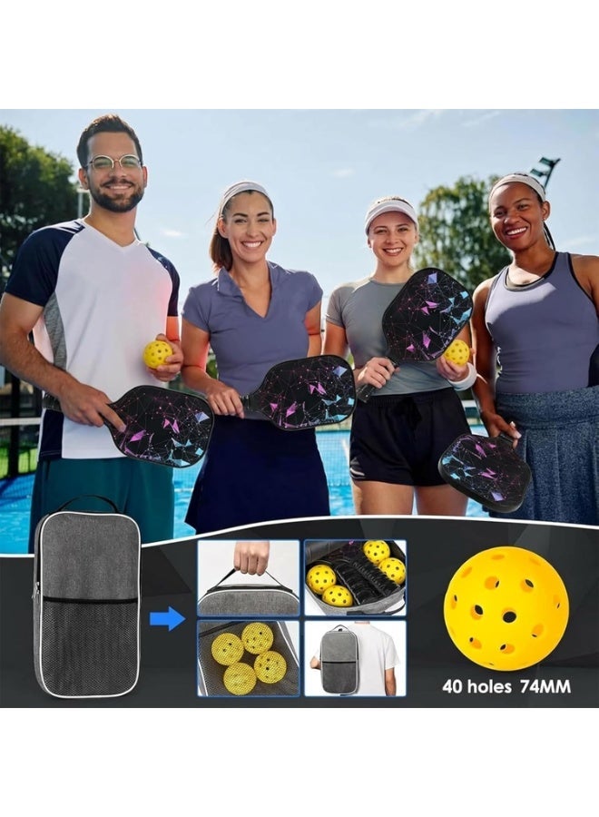 HOMESTAR Pickleball Paddles, Fiberglass Surface Pickleball Set with Pickleball Rackets, ​for Men, Women - Image 4
