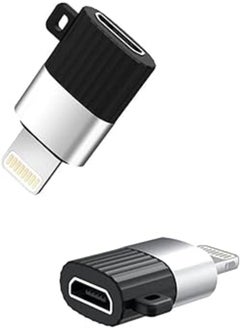 Generic XO NB149B Mini Micro To Lightning Adapter With 2.4A Max Output Set Of 2 Pieces - Black Silver 