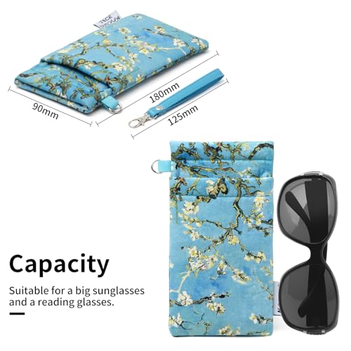 Face Shadow Double Glasses Case Soft Eyeglass Case For Women Men Squeeze Top Sunglasses Case With Cleaning Cloth - Image 3