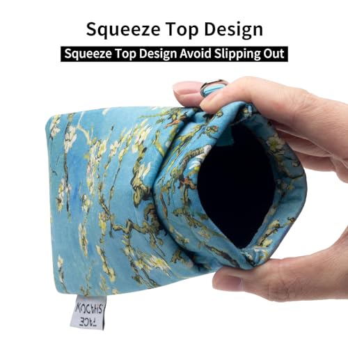 Face Shadow Double Glasses Case Soft Eyeglass Case For Women Men Squeeze Top Sunglasses Case With Cleaning Cloth - Image 2