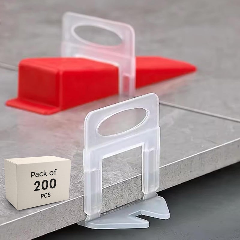 ROBUSTT Tiles Leveling Clip - Pack of 200 Pcs | 3mm Tile Spacer For Removing Lippage | Tile Leveler | Easy To Install |Reusable Tile Tools - Image 1