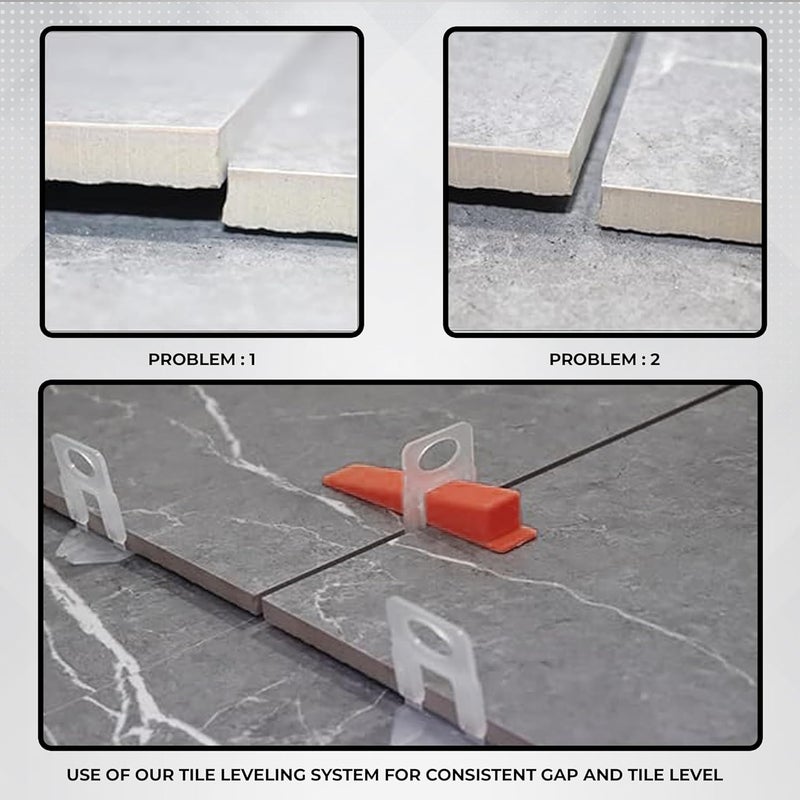 ROBUSTT Tiles Leveling Clip - Pack of 200 Pcs | 3mm Tile Spacer For Removing Lippage | Tile Leveler | Easy To Install |Reusable Tile Tools - Image 3