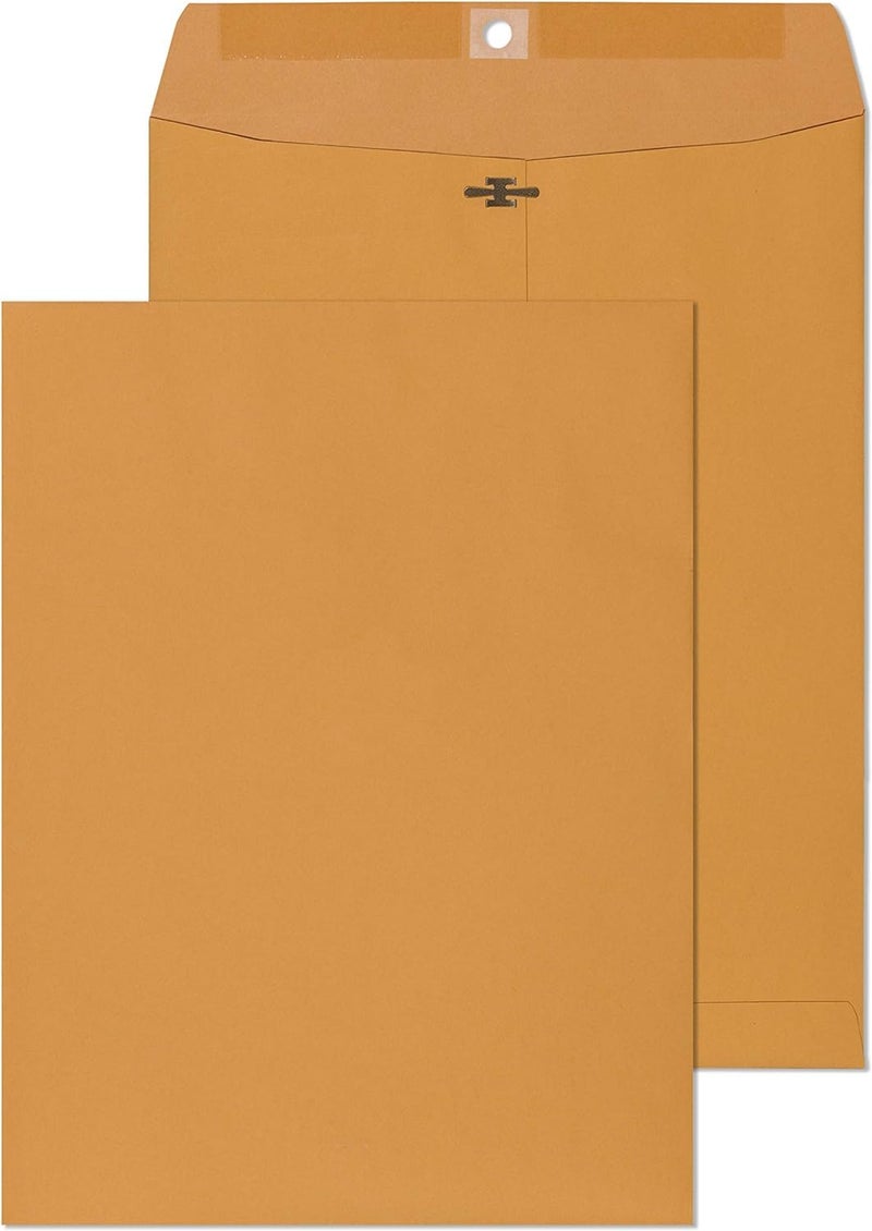 EnDoc Clasp Envelopes 9x12 Inches Brown Kraft Catalog Letter Envelopes - 30 Pack - with Clasp Closure & Gummed Seal - 28lb Heavyweight Paper Envelopes for Home, Office, Business, Legal or School - Image 1