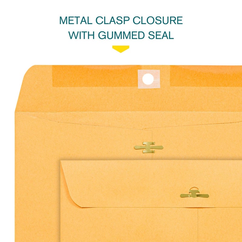 EnDoc Clasp Envelopes 9x12 Inches Brown Kraft Catalog Letter Envelopes - 30 Pack - with Clasp Closure & Gummed Seal - 28lb Heavyweight Paper Envelopes for Home, Office, Business, Legal or School - Image 4