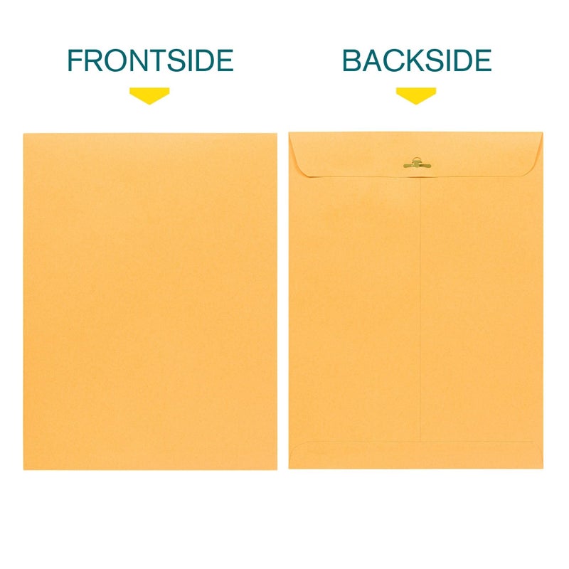 EnDoc Clasp Envelopes 9x12 Inches Brown Kraft Catalog Letter Envelopes - 30 Pack - with Clasp Closure & Gummed Seal - 28lb Heavyweight Paper Envelopes for Home, Office, Business, Legal or School - Image 3
