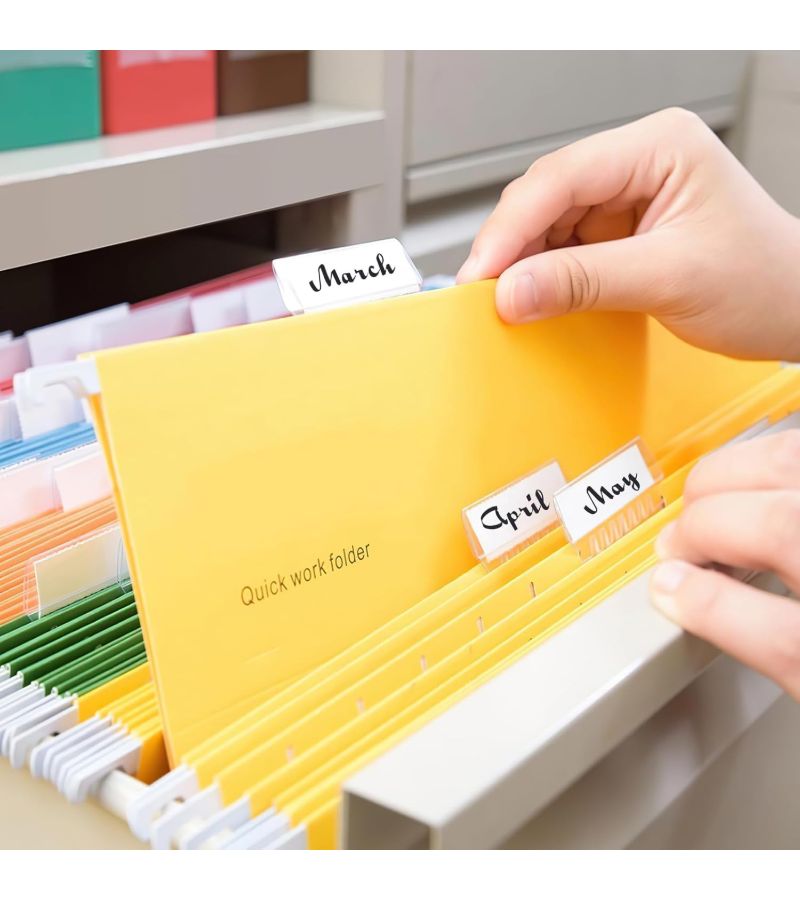 20 Clear Hanging File Folder Tabs And 20 Inserts Labels Plastic For Hanging Files Transparent - Image 5