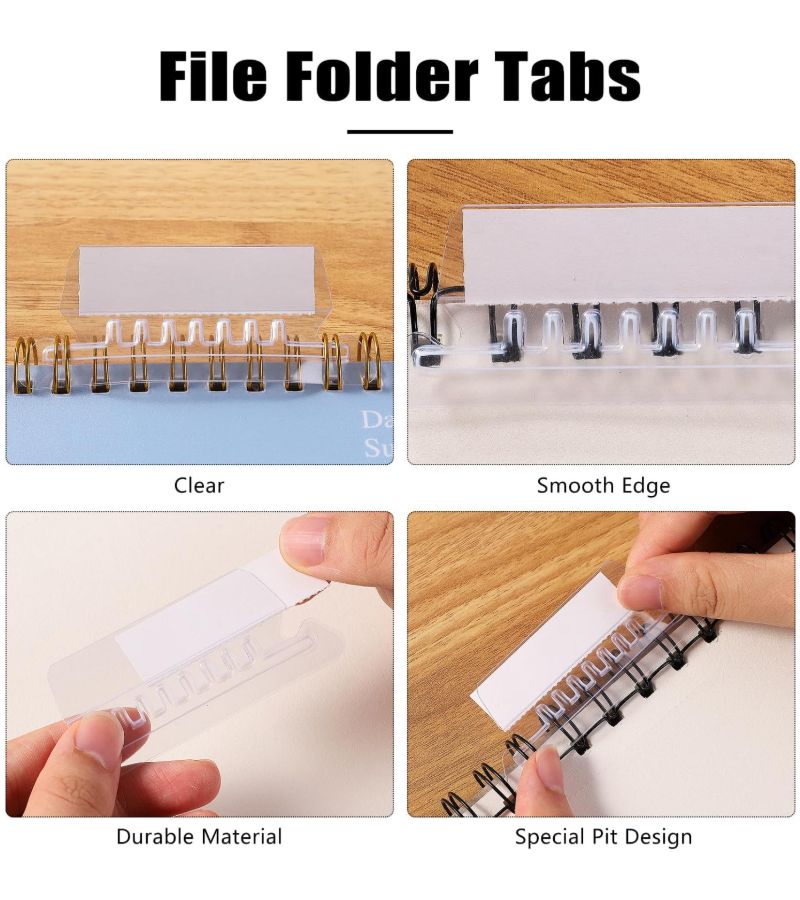 20 Clear Hanging File Folder Tabs And 20 Inserts Labels Plastic For Hanging Files Transparent - Image 4