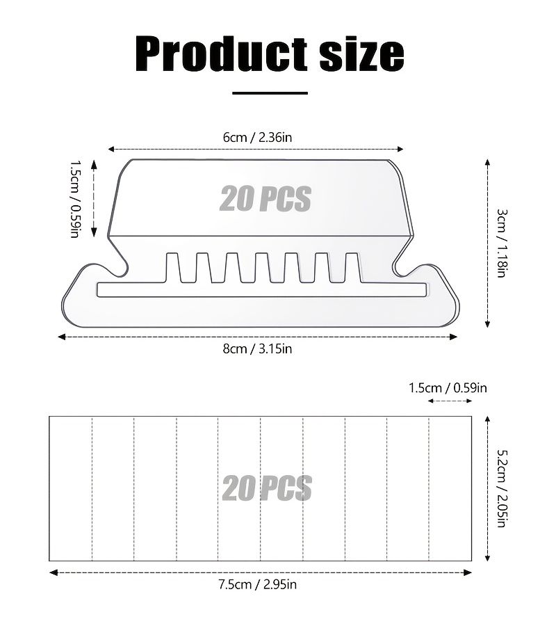 20 Clear Hanging File Folder Tabs And 20 Inserts Labels Plastic For Hanging Files Transparent - Image 2