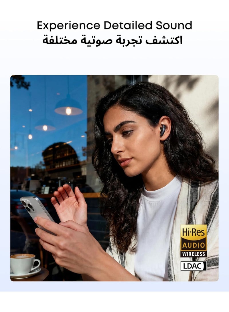 soundcore Liberty Buds by Anker, Semi-In-Ear Design, Removable Ear Fins, Real-Time Adaptive Noise Cancelling, Fast Charging, Wireless Bluetooth Earbuds,Translation Earbuds, 30H Playtime Black - Image 5