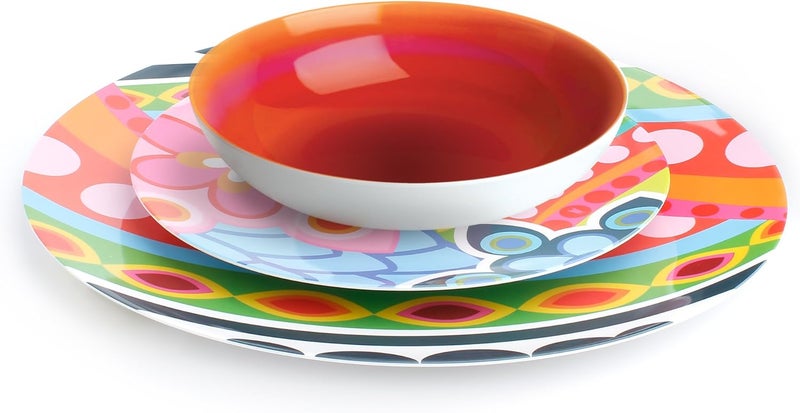 French Bull 8 Pasta Bowl  Melamine Dinnerware Pink Ombre - Image 3