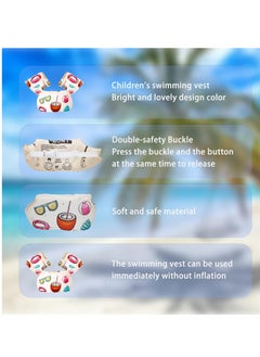 SYOSI Toddler Swim Vest for Kids 1-5 Years Old 30-55 lbs Boy and Girl Learn-to-Swim Adjustable Strap Swimming Jacket Water Wings for with lovely Cartoon Children's Swimming Pool Pale Pink Coconut  - Image 5