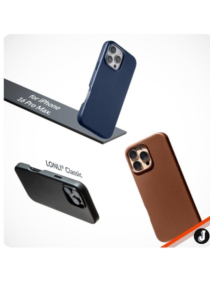 JAJEEK "Premium Classic European Leather iPhone 16 Pro Max Case – Black, Softens & Smoothens with Use, MagSafe Compatible" - Image 2