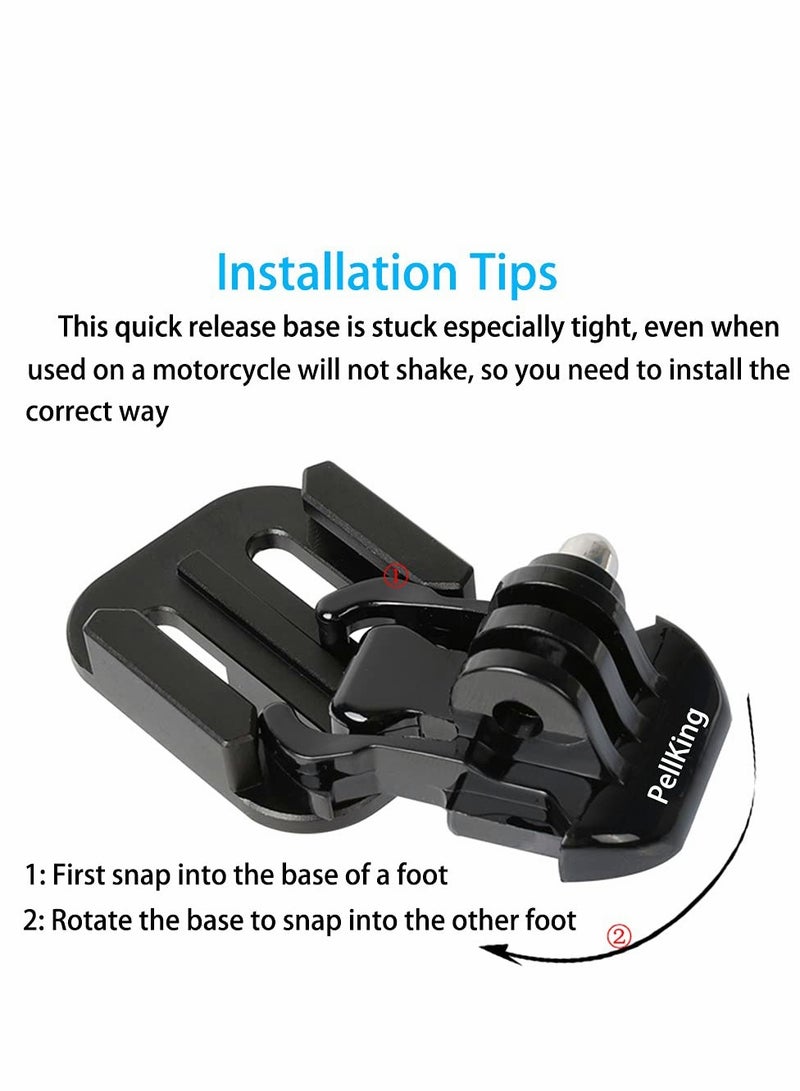 Excefore Quick Release Base Tripod Adapter Mount Compatible for GoPro Hero 9 8 7 6 5 4 Session Max, Insta360 One R, DJI Osmo Action, Akaso Sports Camera, Black - Image 4