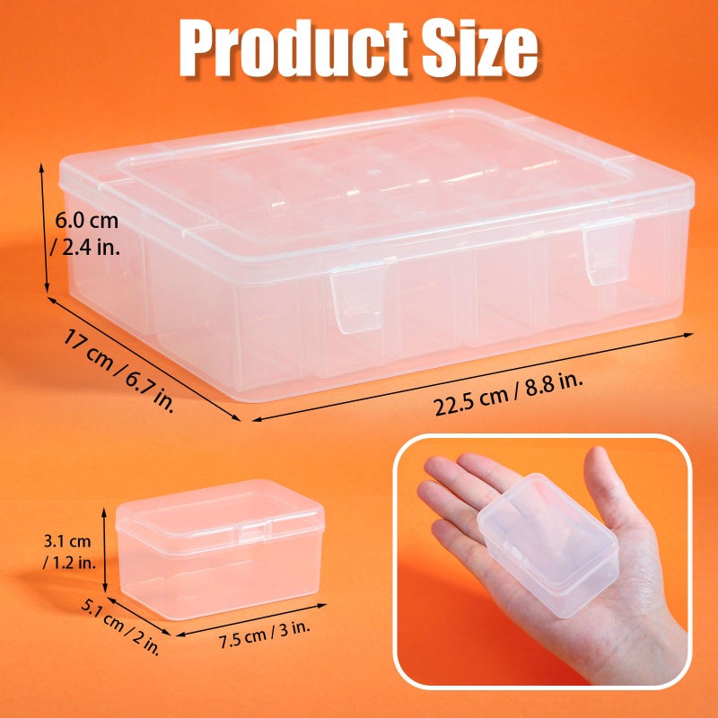 Mathtoxyz 2PCS Bead Organizers and Storage Box, Medium Size Case Plastic Container for Sewing Clay Beads Craft and Jewelry Making - Image 3