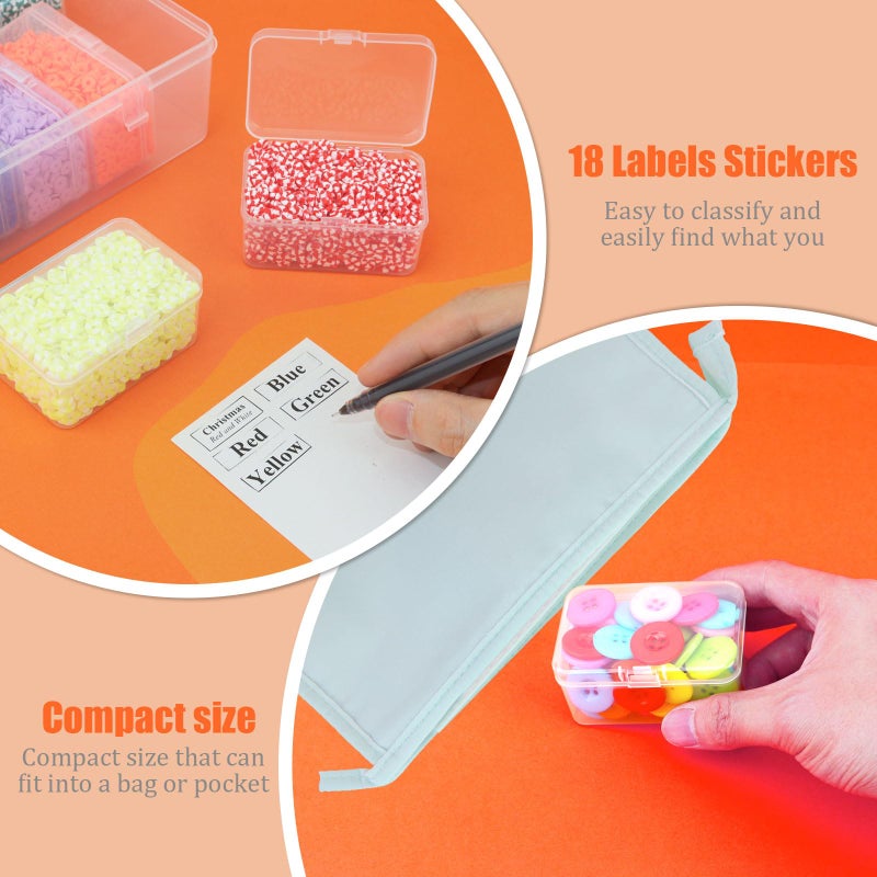 Mathtoxyz 2PCS Bead Organizers and Storage Box, Medium Size Case Plastic Container for Sewing Clay Beads Craft and Jewelry Making - Image 4