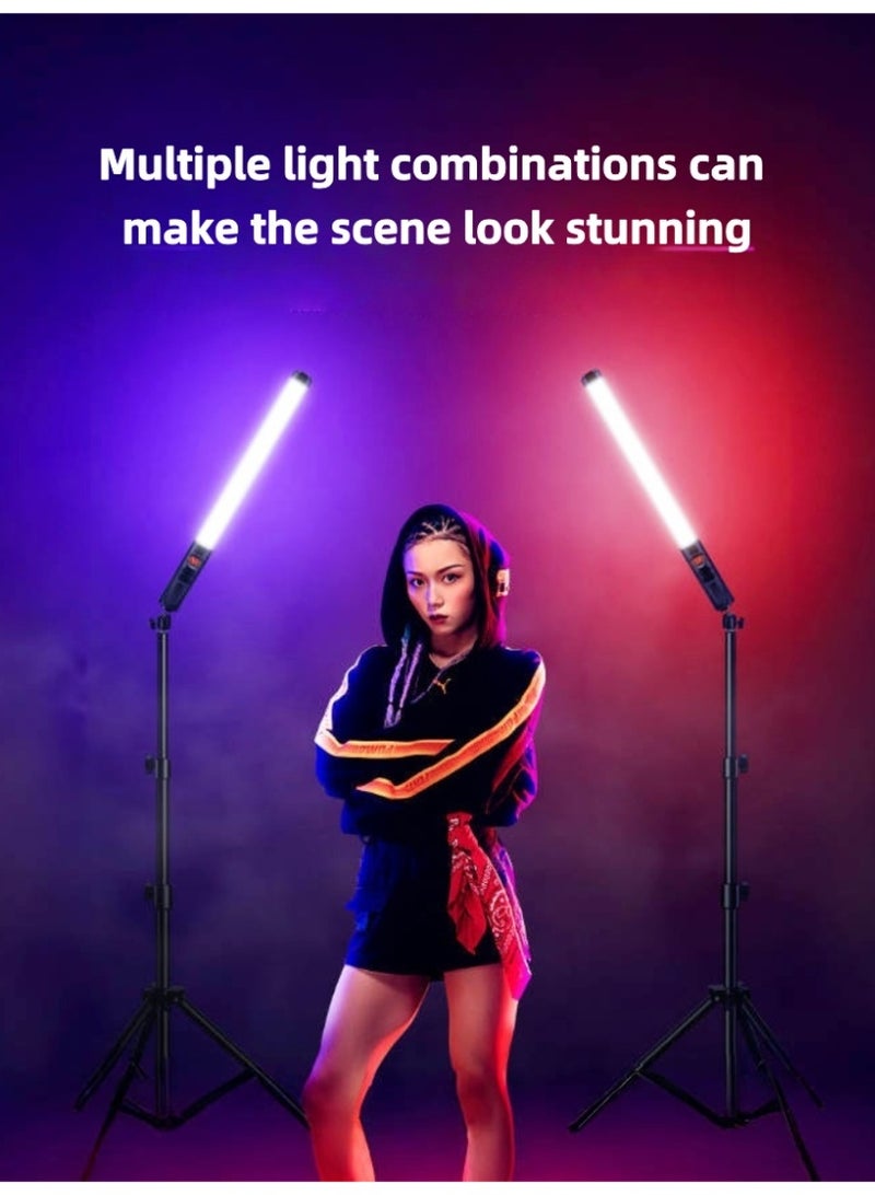 Handheld Light Wand, 360° RGB LED Video Light Stick for Photography, 4000mAh Rechargeable Tube Light for Video Shooting, 3000-6000K Dimmable Camera Light with LCD  - Image 3