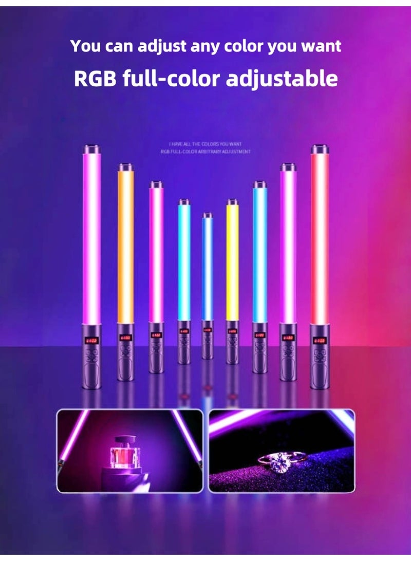 Handheld Light Wand, 360° RGB LED Video Light Stick for Photography, 4000mAh Rechargeable Tube Light for Video Shooting, 3000-6000K Dimmable Camera Light with LCD  - Image 2