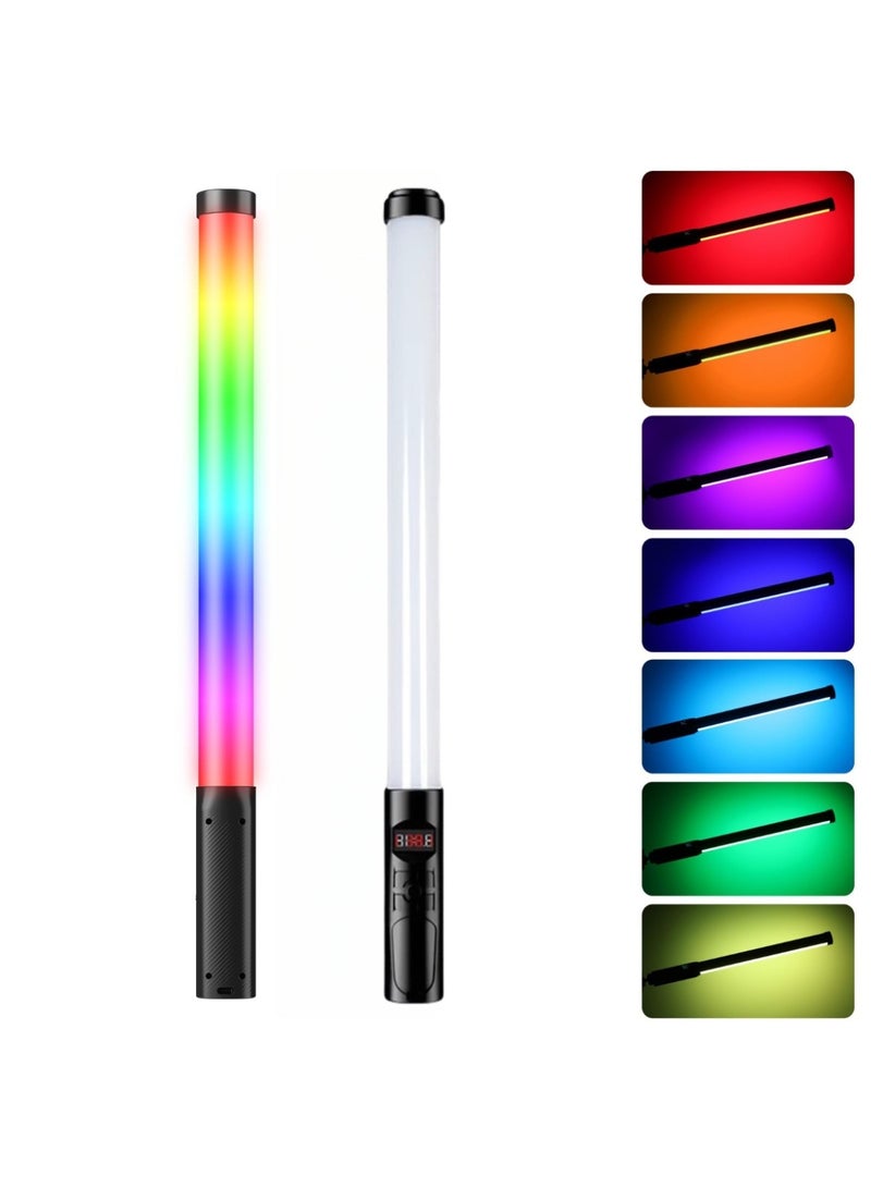 Handheld Light Wand, 360° RGB LED Video Light Stick for Photography, 4000mAh Rechargeable Tube Light for Video Shooting, 3000-6000K Dimmable Camera Light with LCD  - Image 1