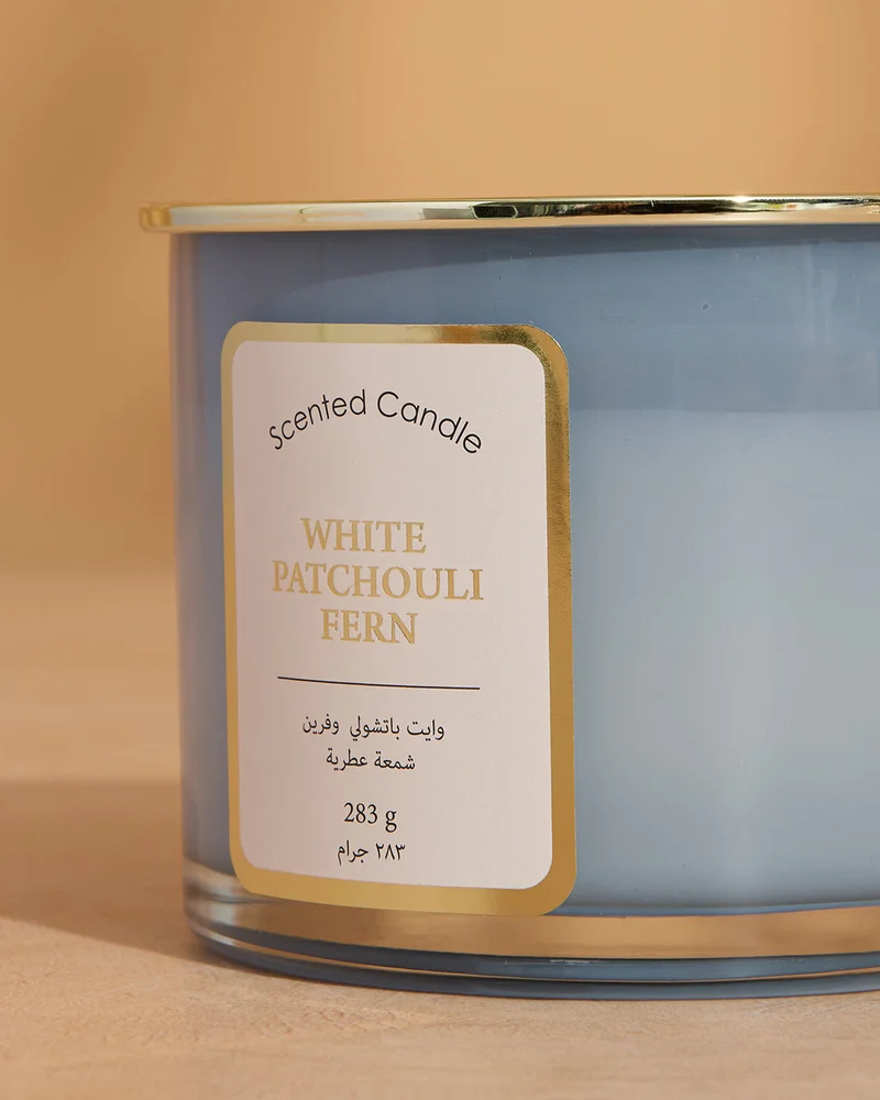 REDTAG White Patchouli And Fern Jar Candle With Lid 10Oz