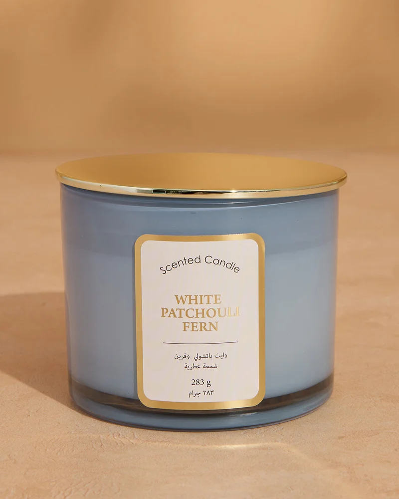 REDTAG White Patchouli And Fern Jar Candle With Lid 10Oz