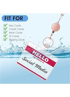 MOXO 3 ID Badge Holder with Lanyard Retractable Office Work ID Card Badge Holder Stainless Steel Waterproof Set for Driver's License or Press Card  - Image 3