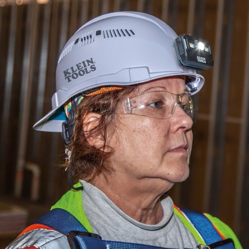 Klein Tools 60113RL Hard Hat, Rechargeable Headlamp, Vented, Cap Style, Padded Self-Wicking Odor-Resistant Sweatband, White - Image 5