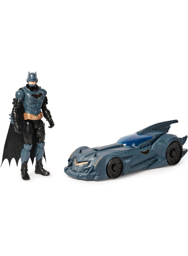SPIN MASTER Shadow Guardian Batmobile and Batman Figure Set Grey and Black 12 Inch SDC6070521  - Image 1