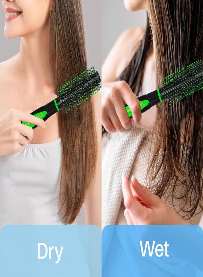 BlackLaoban Round Hair Brush for Blow Drying, Styling, Curling, Straighten with Soft Nylon Bristles for Short or Medium Curly Hairs for Women & Men (Green) - Image 2