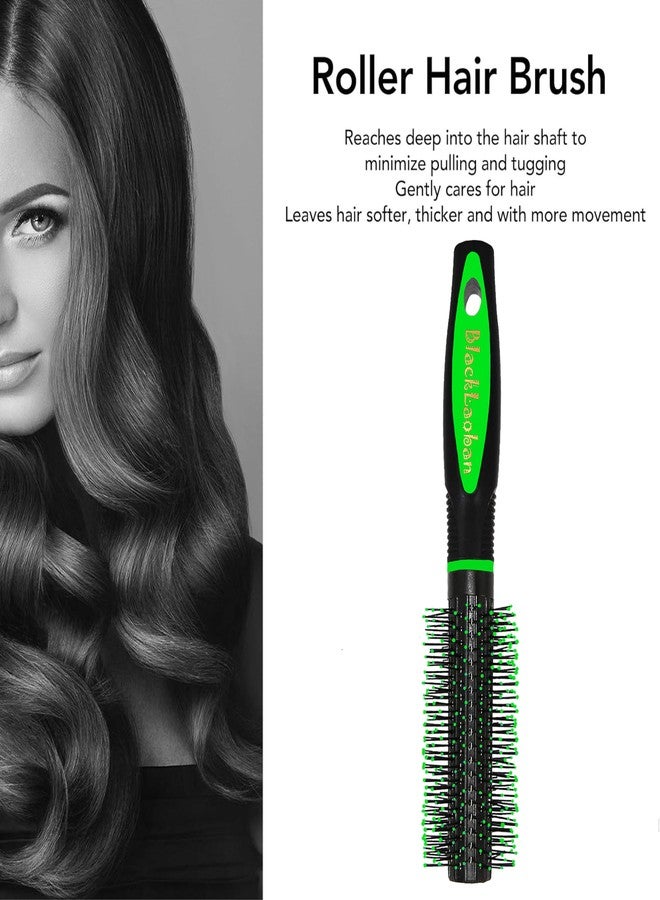 BlackLaoban Round Hair Brush for Blow Drying, Styling, Curling, Straighten with Soft Nylon Bristles for Short or Medium Curly Hairs for Women & Men (Green) - Image 5