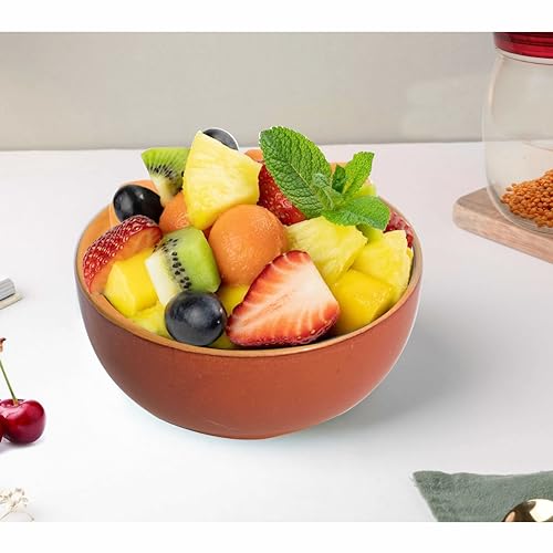 Pure Source India Ceramic Hand Painted Dessert Bowl – 125 Ml, 4 Pieces, Brown - Image 3