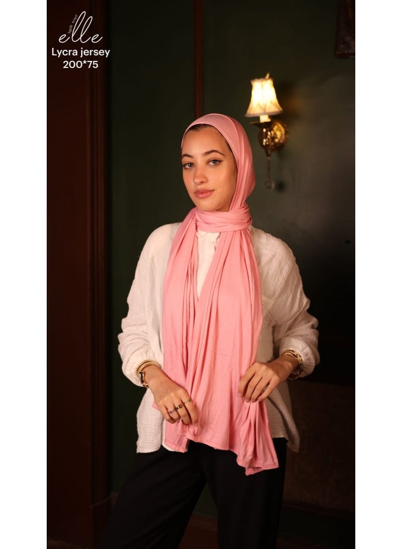 Lycra Jersey Hijab with Cotton Undercap – Stylish Islamic Scarf & Comfortable Shawl - Size 200×75 cm