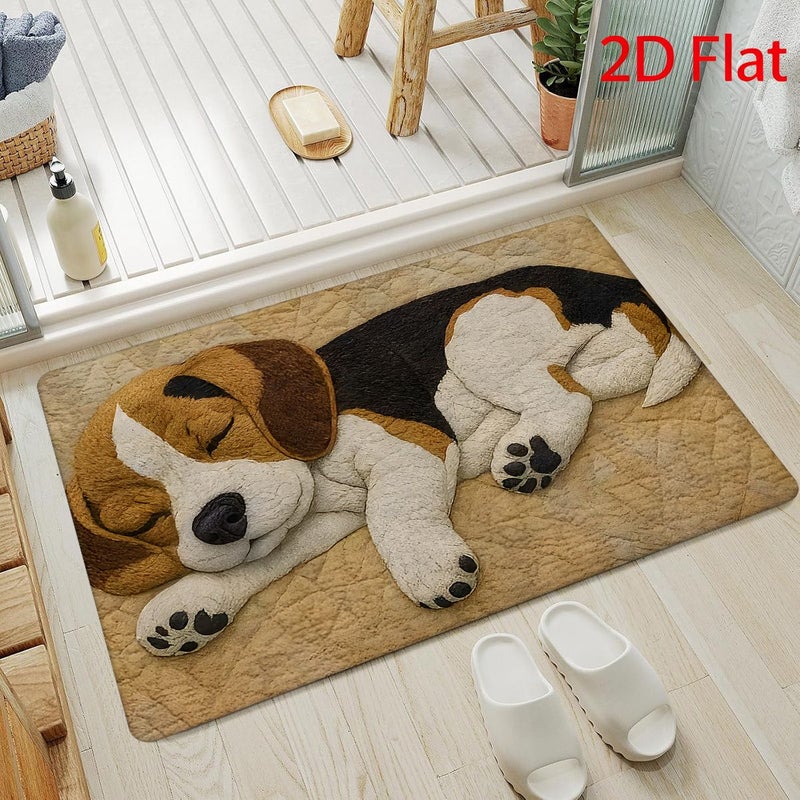 50x80cm 2D Flat Small Dog Bathroom Carpet Lightweight Easy Clean Entrance Living Room Decor - Image 1
