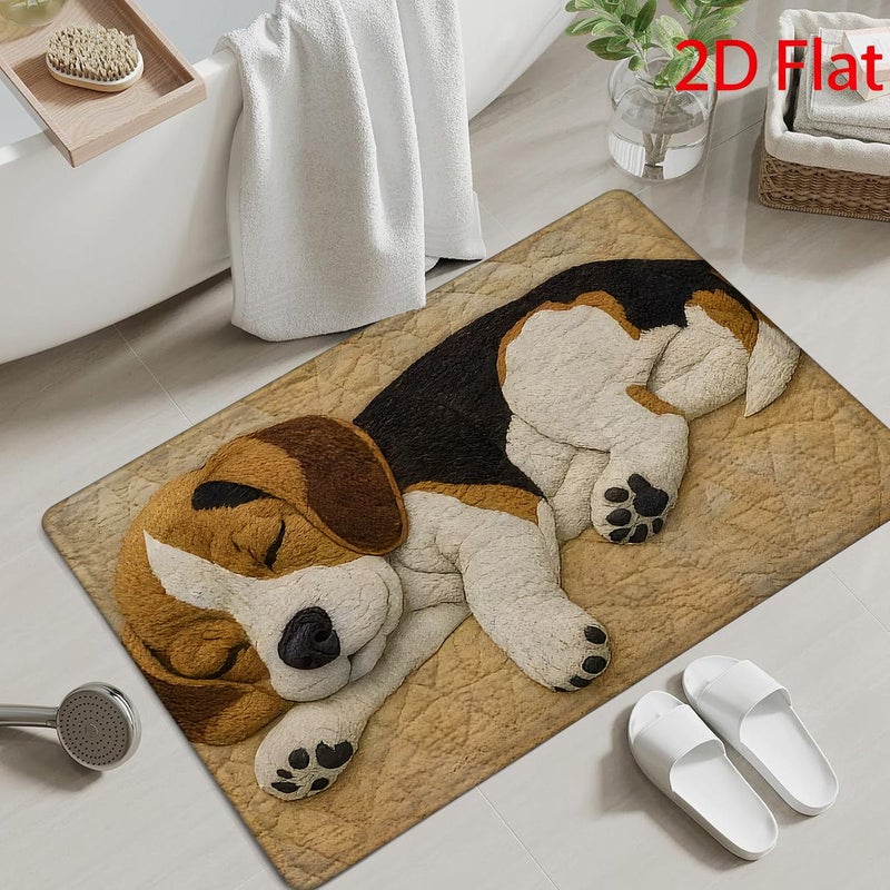50x80cm 2D Flat Small Dog Bathroom Carpet Lightweight Easy Clean Entrance Living Room Decor - Image 2