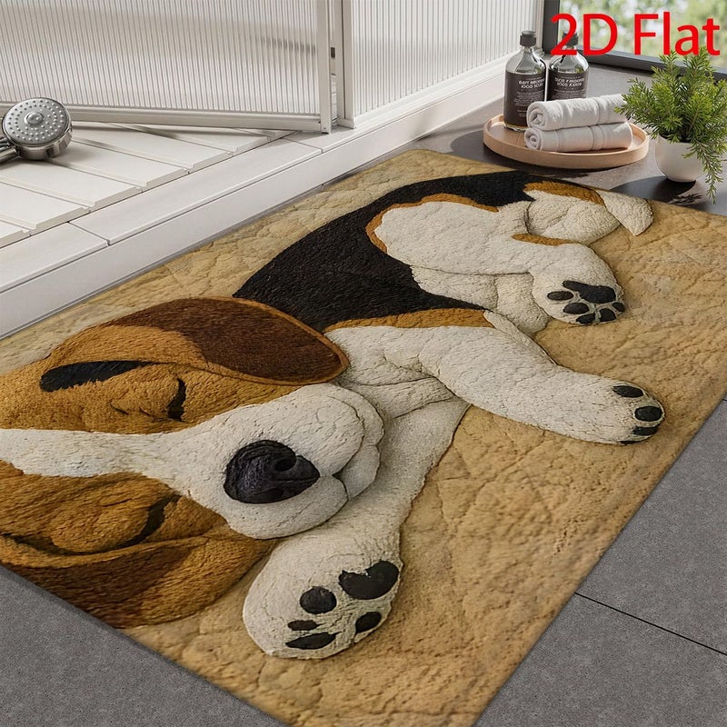 50x80cm 2D Flat Small Dog Bathroom Carpet Lightweight Easy Clean Entrance Living Room Decor - Image 5