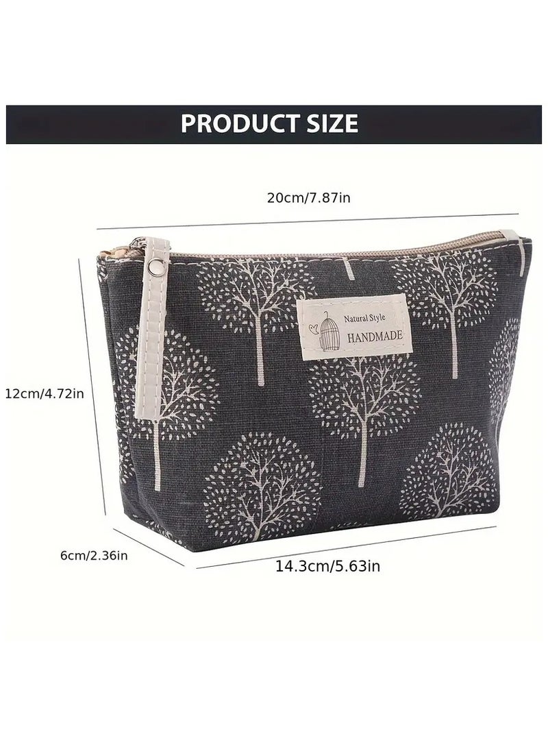 ORiTi Small & Roomy Canvas Cosmetic Bag: The Perfect Travel Makeup Bag for All Your Toiletries - Grey - Image 4