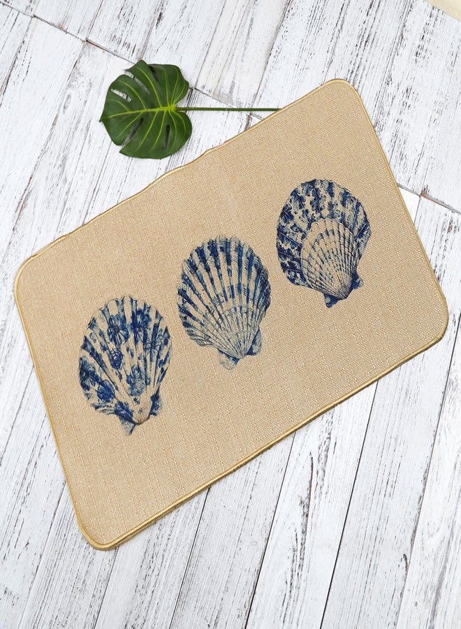 ONWAY Summer Coastal Kitchen Rugs Set of 2 Non Slip Beach Seashell Kitchen Mat Set Washable Nautical Ocean Floor Mats Runner for Sink Kitchen Laundry Room Home Decor - Image 3