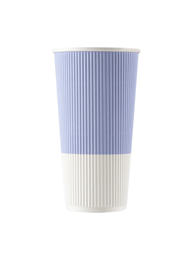 Restaurantware Restaurantware 20 Ounce Ripple Insulated Coffee Cups, 250 Double Wall Corrugated Tumblers, Sustainable Light Purple Paper Design, Ribbed Surface, Secure Grip, Matching Lids Sold Separately  - Image 1