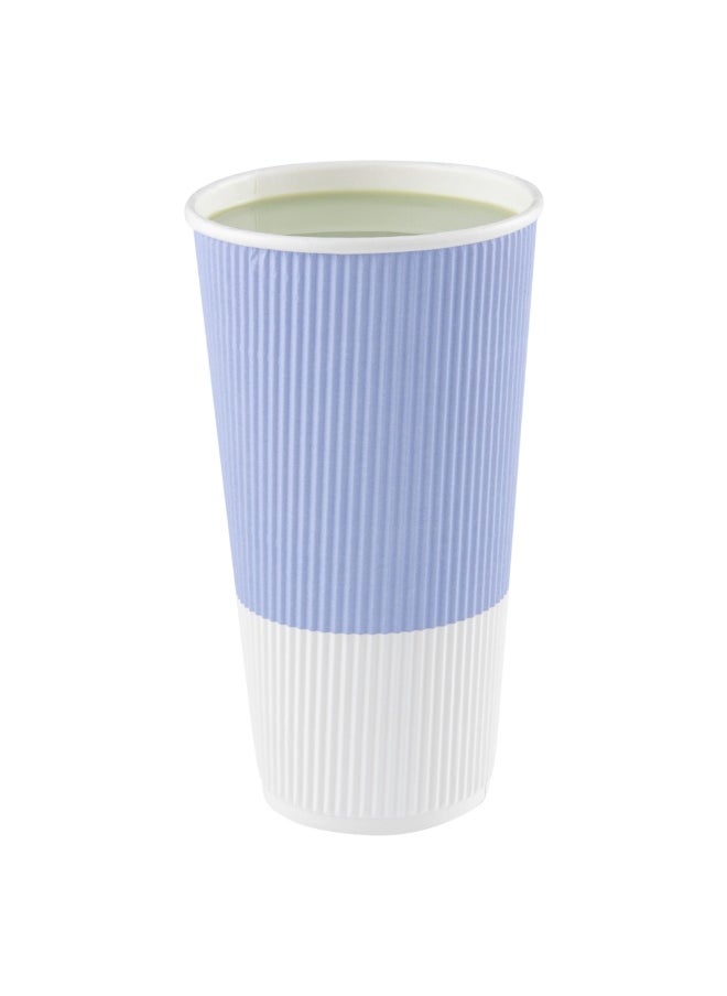 Restaurantware Restaurantware 20 Ounce Ripple Insulated Coffee Cups, 250 Double Wall Corrugated Tumblers, Sustainable Light Purple Paper Design, Ribbed Surface, Secure Grip, Matching Lids Sold Separately  - Image 2