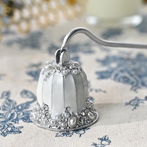 BGCTM Elegant Royal-Style Candle Snuffer with Pearl Inlay, Metal Handle for Safe and Stylish Candle Extinguishing (Elegant Silver) - Image 2