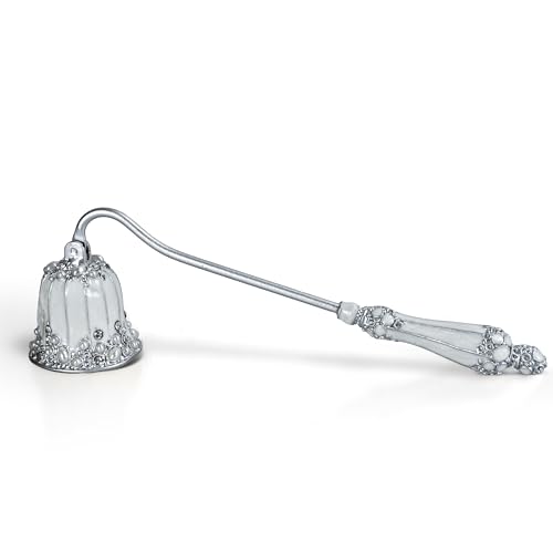 BGCTM Elegant Royal-Style Candle Snuffer with Pearl Inlay, Metal Handle for Safe and Stylish Candle Extinguishing (Elegant Silver) - Image 1