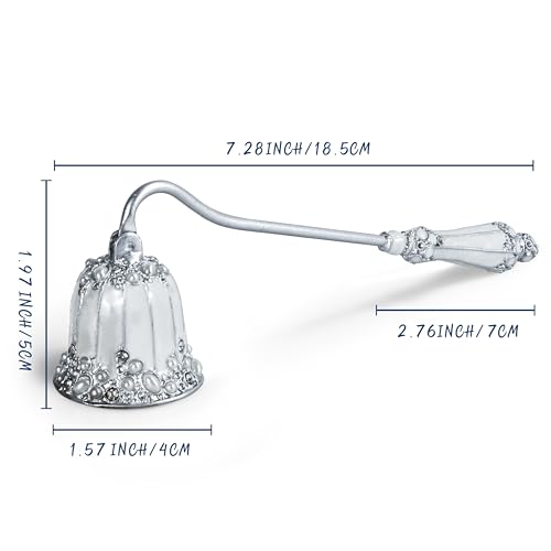 BGCTM Elegant Royal-Style Candle Snuffer with Pearl Inlay, Metal Handle for Safe and Stylish Candle Extinguishing (Elegant Silver) - Image 4