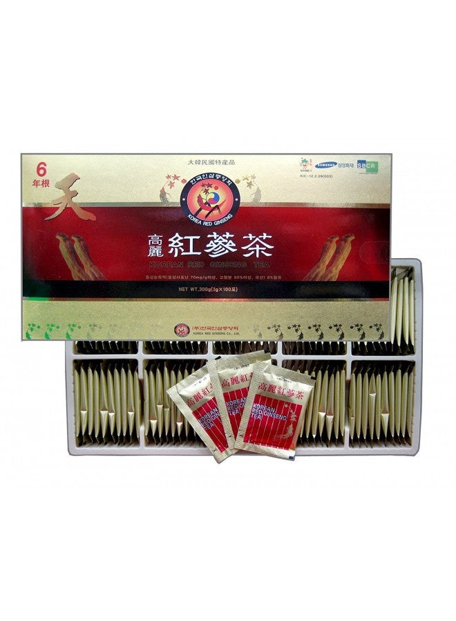 Tg153 Korean Red Ginseng Instant Tea 3G X 100 Sachet,Coffee Alternative, Korean Red Ginseng Root Extract Sweet Tea  - Image 1