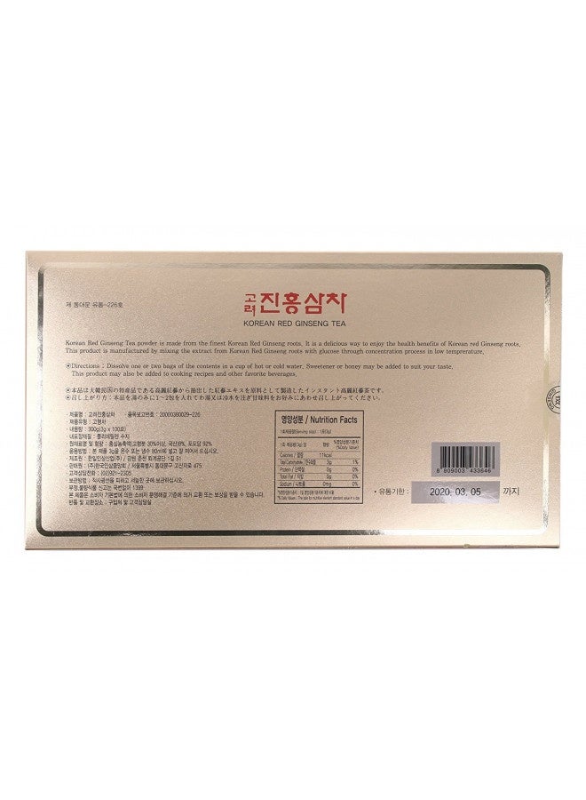 Tg153 Korean Red Ginseng Instant Tea 3G X 100 Sachet,Coffee Alternative, Korean Red Ginseng Root Extract Sweet Tea  - Image 4