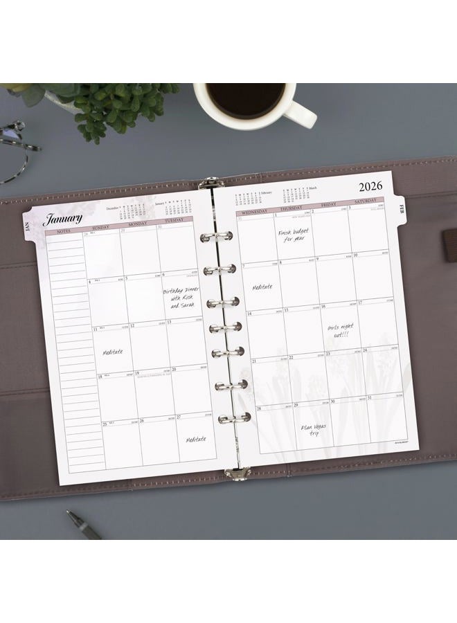AT-A-GLANCE 2026 Planner Refill, Monthly, 5.5" x 8.5", Desk Size 4, Loose-Leaf, Unruled Blocks, Nature (061-685-26) - Image 2