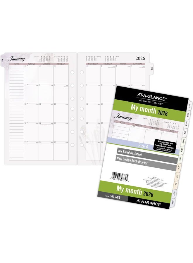 AT-A-GLANCE 2026 Planner Refill, Monthly, 5.5" x 8.5", Desk Size 4, Loose-Leaf, Unruled Blocks, Nature (061-685-26) - Image 4