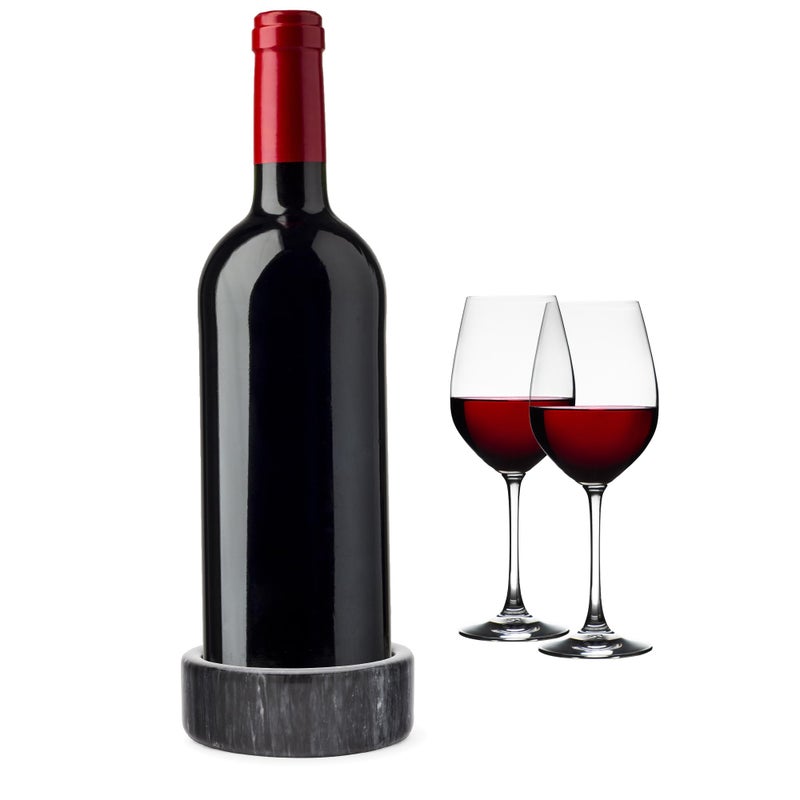 حامل زجاجات النبيذ والزجاجات من فوكز رن 48757 من الرخام الأسود 5 × 5 × 2 بوصة