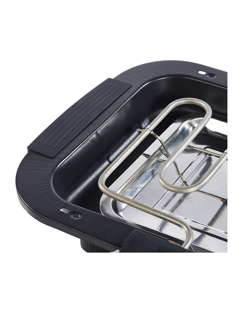 شواية كهربائية محمولة بدون دخان 2000 واط شواية عالية القوة للشواء الداخلي مع 5 درجات حرارة قابلة للتعديل تناسب العشاء المنزلي والتخييم والسفر والمشي - Image 4